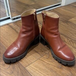 Coach lug sole Chestnut Ankle Booties size 8